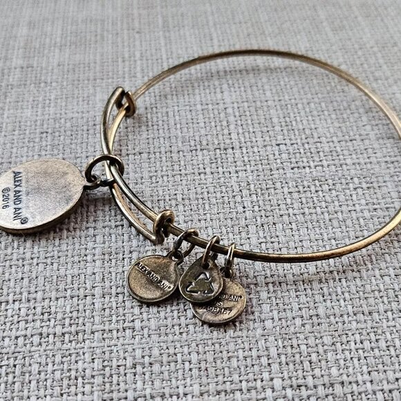 Alex And Ani Bracelet LETTER A Gold Tone Initial Wristband Wrist Fashion Jewelry - Picture 3 of 10